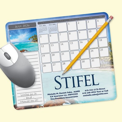 MousePaper® Calendar 24 Month 7.25"x8.5"x.015" Mouse Pad