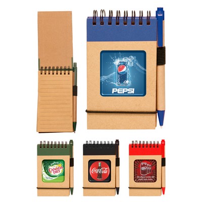 Union Printed - Eco friendly Notebook Jotter with Matching Pen - Full Color