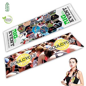 "THE DENALI RAINIER XTRA" - 12" W x 36" H Full Color Sublimation Recycled RPET Cooling Towel